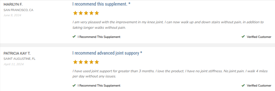 Advanced Joint Support Customer Reviews