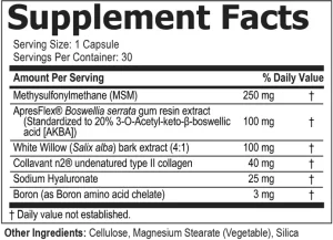 Flexafen Supplement Facts