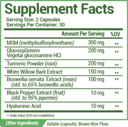 Joint Hero Supplement Facts